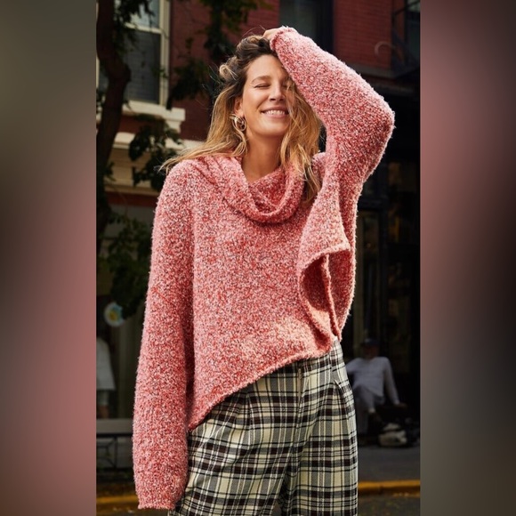 Free People BFF Sweater with Cowl Neck - Scarlet Flame - Picture 12 of 12